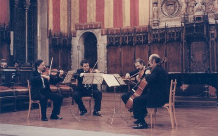 Dans le "Saló de Cent" avec le Quatuor Gaudí
